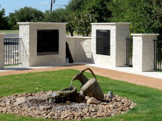 flat black granite memorial wall