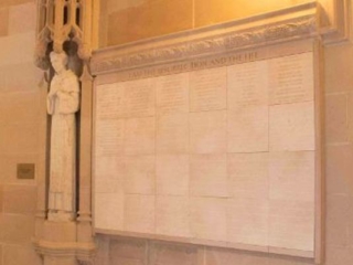 flat tan granite memorial wall