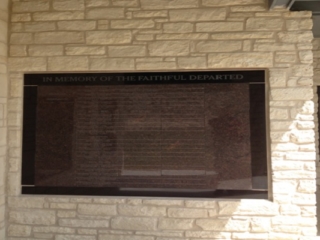 flat tan black granite memorial wall