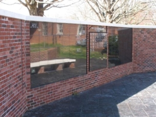 flat black granite memorial wall