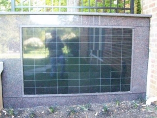 flat black granite memorial wall